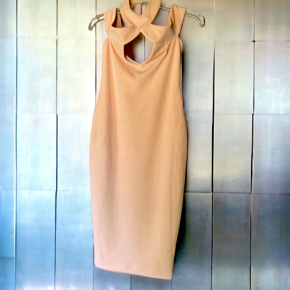 Nookie Hollywood Midi Dress In Blush Size Medium New